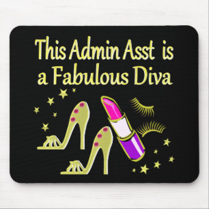 GOLD GLITZY ADMIN ASSISTANT DIVA DESIGN MOUSEPAD