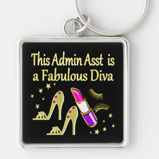 GOLD GLITZY ADMIN ASSISTANT DIVA DESIGN SCHLÜSSELANHÄNGER (Vorne)