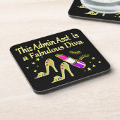 GOLD GLITZY ADMIN ASSISTANT DIVA DESIGN UNTERSETZER (Linke Seite)