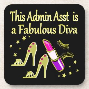 GOLD GLITZY ADMIN ASSISTANT DIVA DESIGN UNTERSETZER