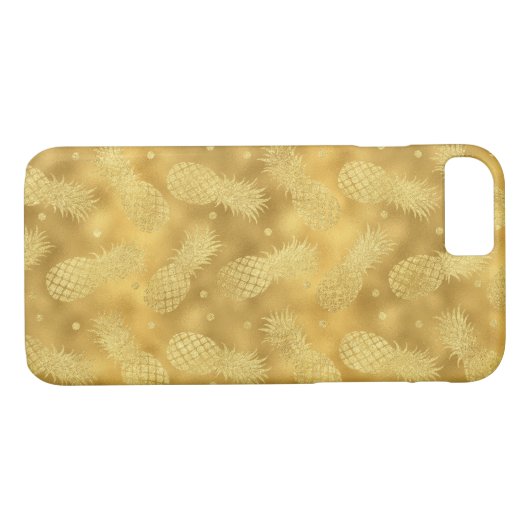 Gold Glitzy Ananas Case-Mate iPhone Hülle (Rückseite (Horizontal))