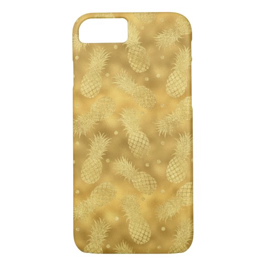 Gold Glitzy Ananas Case-Mate iPhone Hülle (Rückseite)