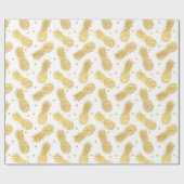 Gold Glitzy Ananas Geschenkpapier (Flach)