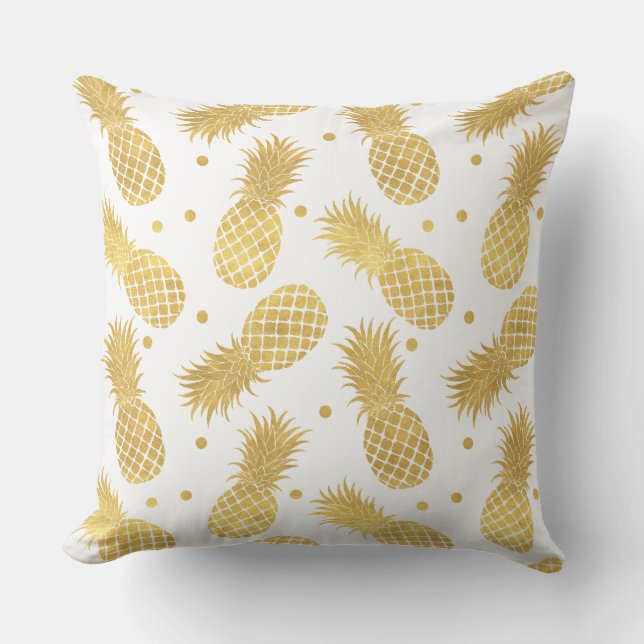 Gold Glitzy Ananas Kissen (Vorderseite)