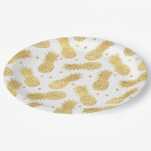 Gold Glitzy Ananas Pappteller (Schrägansicht)