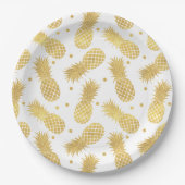 Gold Glitzy Ananas Pappteller (Vorderseite)