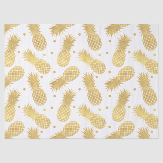 Gold Glitzy Ananas Seidenpapier (Vorderseite)