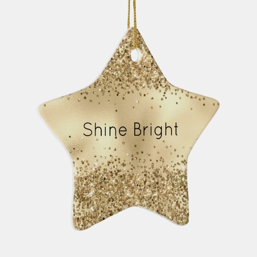 Gold Glitzy Confetti Glitzer Sparkle Keramik Ornament (Rechts)