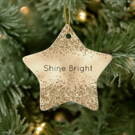 Gold Glitzy Confetti Glitzer Sparkle Keramik Ornament