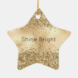 Gold Glitzy Confetti Glitzer Sparkle Keramik Ornament