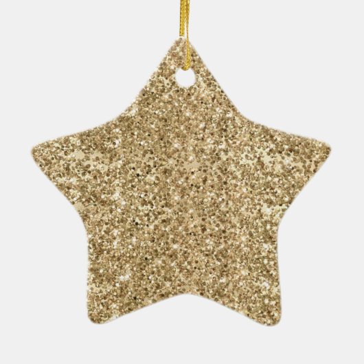 Gold Glitzy Confetti Glitzer Sparkle Keramik Ornament (Hinten)