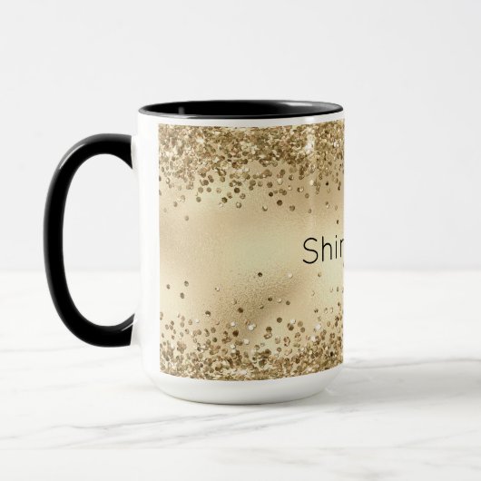 Gold Glitzy Confetti Glitzer Sparkle     Tasse (Links)