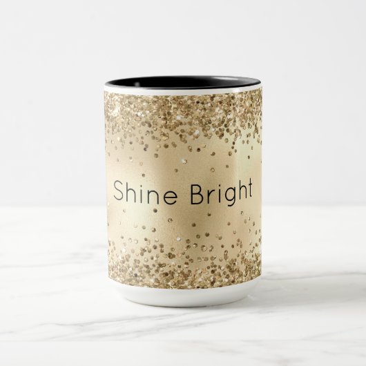 Gold Glitzy Confetti Glitzer Sparkle Tasse (Zentrum)