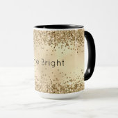 Gold Glitzy Confetti Glitzer Sparkle Tasse (VorderseiteRechts)