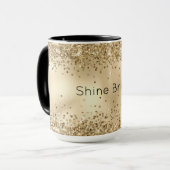 Gold Glitzy Confetti Glitzer Sparkle Tasse (Vorderseite Links)