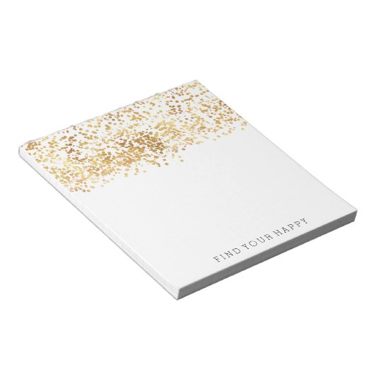 Gold Glitzy Confetti Notizblock (angewinkelt)