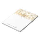 Gold Glitzy Confetti Notizblock (Rotiert)