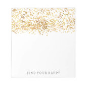 Gold Glitzy Confetti Notizblock (Vorderseite)