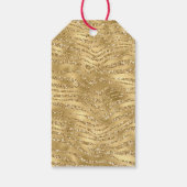 Gold Glitzy Glam Glitzer Zebra Print Geschenkanhänger (Rückseite)