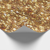 Gold Glitzy Glam Sparkle Herz Geschenkpapier (Ecke)