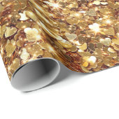 Gold Glitzy Glam Sparkle Herz Geschenkpapier (Rolleneckpunkt)