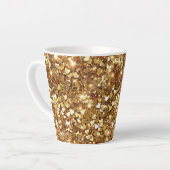 Gold Glitzy Glam Sparkle Herz Milchtasse (Linke Ecke)