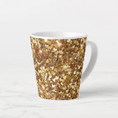 Gold Glitzy Glam Sparkle Herz Milchtasse (Rechte Ecke)