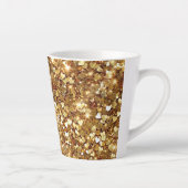 Gold Glitzy Glam Sparkle Herz Milchtasse (Rechts)