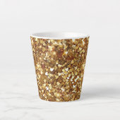 Gold Glitzy Glam Sparkle Herz Milchtasse (Vorderseite)