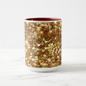Gold Glitzy Glam Sparkle Herz Tasse (Zentrum)