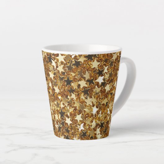 Gold Glitzy Glam Sparkle Stars Milchtasse (Rechte Ecke)