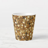 Gold Glitzy Glam Sparkle Stars Milchtasse (Vorderseite)
