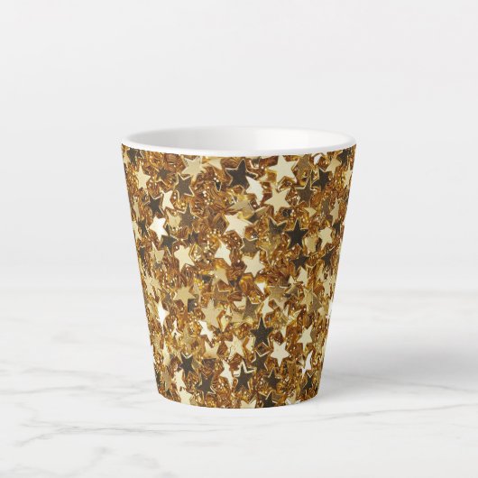 Gold Glitzy Glam Sparkle Stars Milchtasse (Vorderseite)