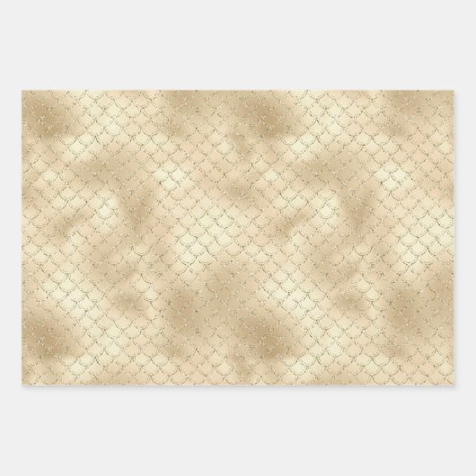 Gold Glitzy Glitzer Dots Mermaid Geschenkpapier Set (Vorderseite 2)