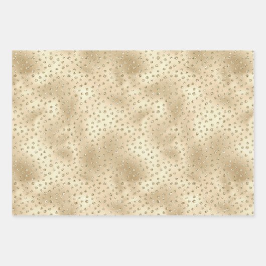 Gold Glitzy Glitzer Dots Mermaid Geschenkpapier Set (Vorderseite)