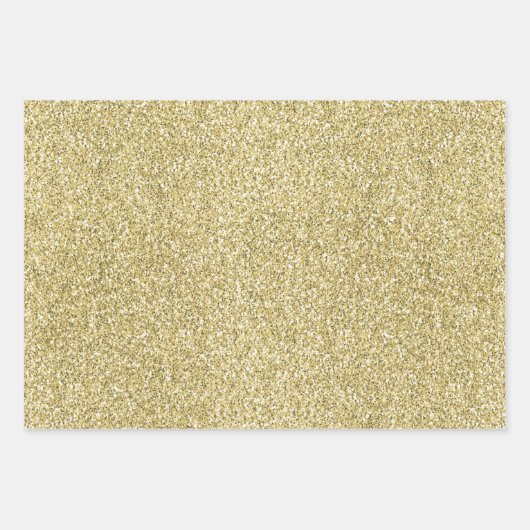 Gold Glitzy Glitzer Geschenkpapier Set (Vorderseite 2)