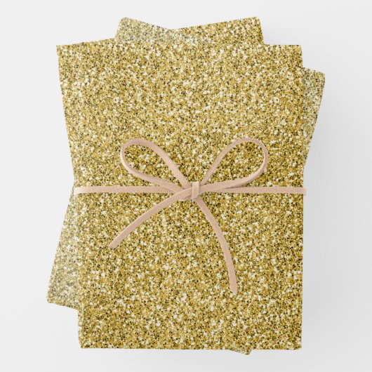 Gold Glitzy Glitzer Geschenkpapier Set (Beispiel)