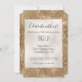 Gold Glitzy Glitzer Giraffe Print Einladung (Vorderseite)