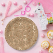 Gold Glitzy Glitzer Giraffe Print Pappteller (Party)