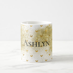 Gold Glitzy Glitzer Hearts Kaffeetasse