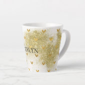 Gold Glitzy Glitzer Hearts Milchtasse (Rechte Ecke)