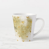 Gold Glitzy Glitzer Hearts Milchtasse (Rechts)