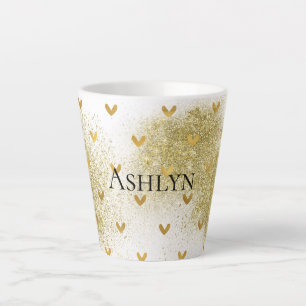 Gold Glitzy Glitzer Hearts Milchtasse