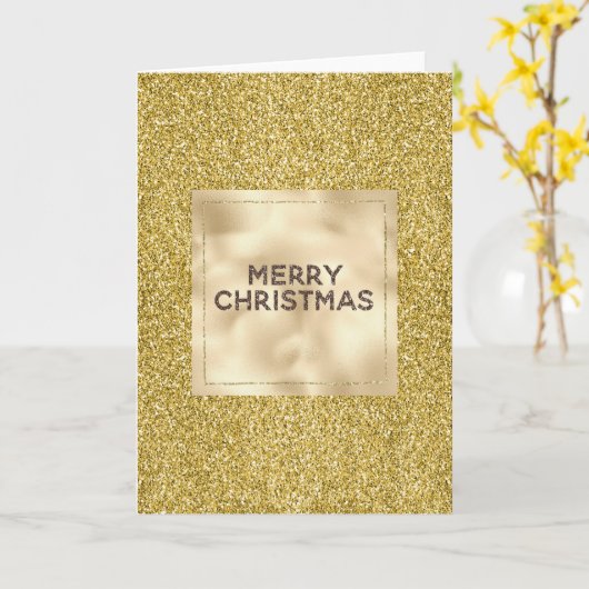 Gold Glitzy Glitzer Karte (Gelbe Blume)