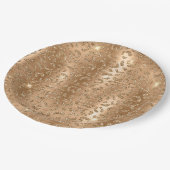 Gold Glitzy Glitzer Leopard Print Pappteller (Schrägansicht)