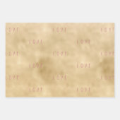 Gold Glitzy Glitzer Liebe Herz Geschenkpapier Set (Vorderseite 2)