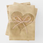 Gold Glitzy Glitzer Liebe Herz Geschenkpapier Set (Beispiel)
