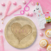 Gold Glitzy Glitzer Liebe Herz Pappteller (Party)