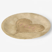 Gold Glitzy Glitzer Liebe Herz Pappteller (Schrägansicht)