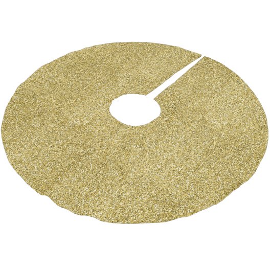 Gold Glitzy Glitzer Polyester Weihnachtsbaumdecke (Schrägansicht)